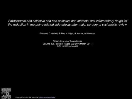 Paracetamol and selective and non-selective non-steroidal anti-inflammatory drugs for the reduction in morphine-related side-effects after major surgery: