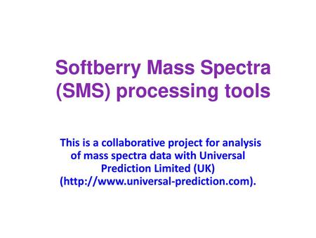 Softberry Mass Spectra (SMS) processing tools