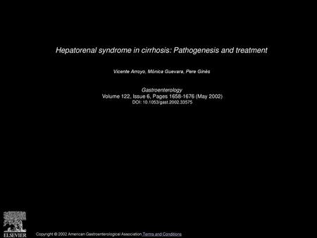 Hepatorenal syndrome in cirrhosis: Pathogenesis and treatment