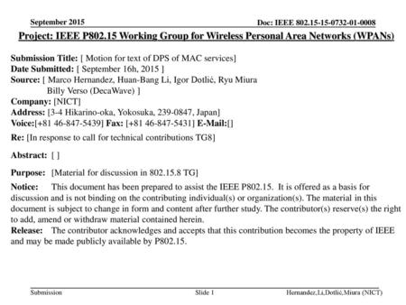 <month year> <doc.: IEEE doc> September 2015