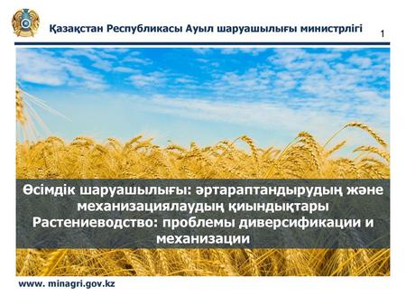 Қазақстан Республикасы Ауыл шаруашылығы министрлігі