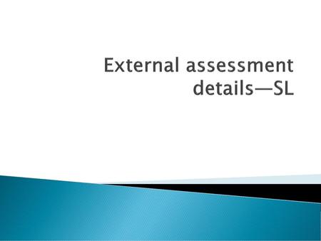 External assessment details—SL