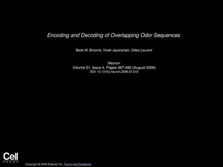 Encoding and Decoding of Overlapping Odor Sequences