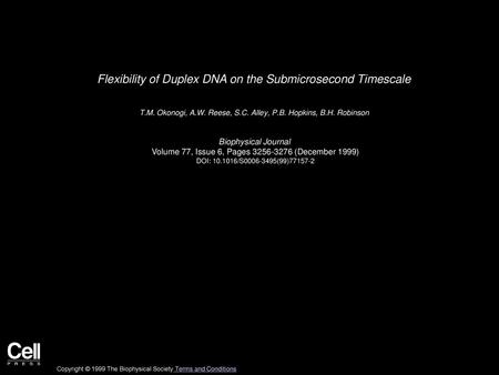 Flexibility of Duplex DNA on the Submicrosecond Timescale