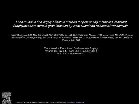 Less-invasive and highly effective method for preventing methicillin-resistant Staphylococcus aureus graft infection by local sustained release of vancomycin 