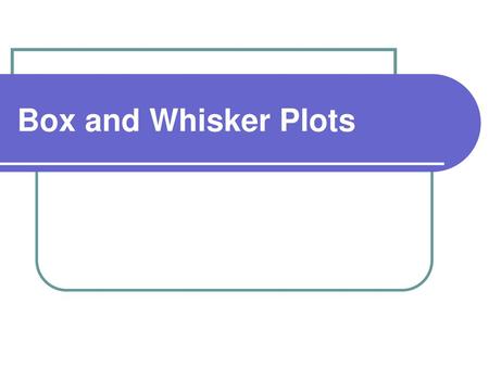 Box and Whisker Plots.