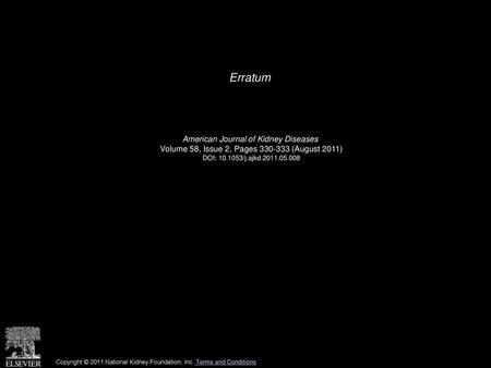 Erratum American Journal of Kidney Diseases