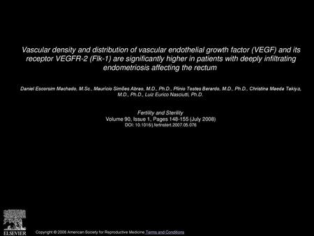 Vascular density and distribution of vascular endothelial growth factor (VEGF) and its receptor VEGFR-2 (Flk-1) are significantly higher in patients with.