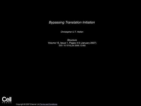 Bypassing Translation Initiation