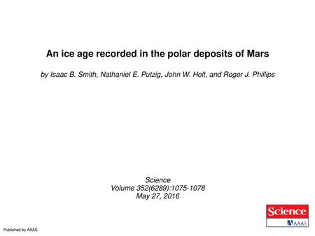 An ice age recorded in the polar deposits of Mars