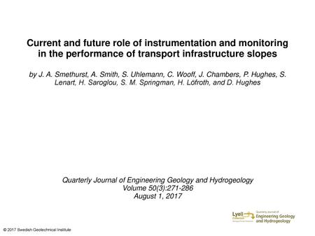 Quarterly Journal of Engineering Geology and Hydrogeology