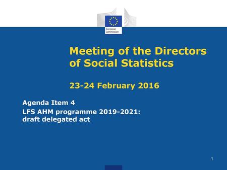 Meeting of the Directors of Social Statistics February 2016