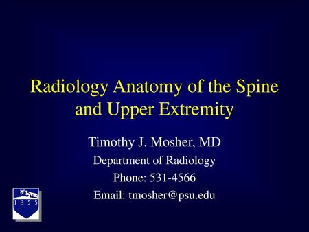 Radiology Anatomy of the Spine and Upper Extremity