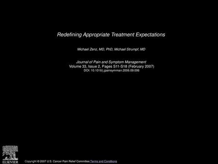 Redefining Appropriate Treatment Expectations