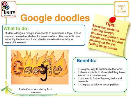 Google doodles Tips: What to do: Benefits: Snap & Share