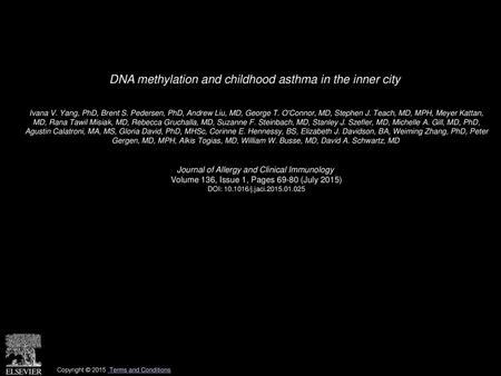 DNA methylation and childhood asthma in the inner city