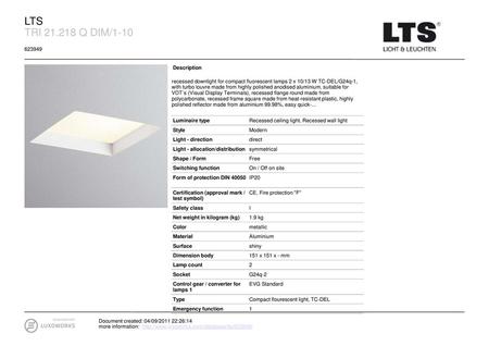 LTS TRI Q DIM/ Description