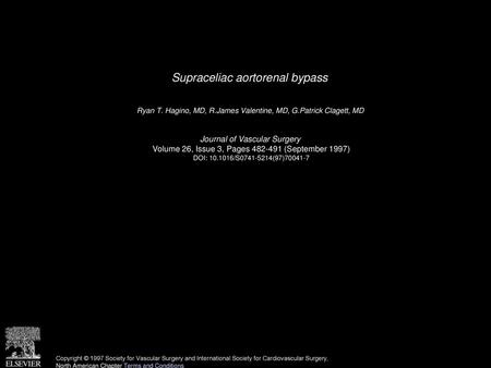 Supraceliac aortorenal bypass