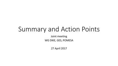 Summary and Action Points