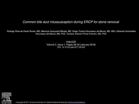 Common bile duct intussusception during ERCP for stone removal