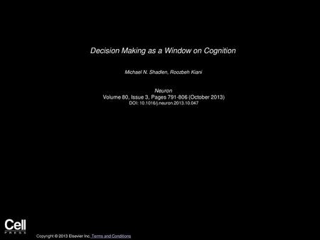 Decision Making as a Window on Cognition