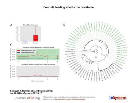 Formula feeding affects the resistome.