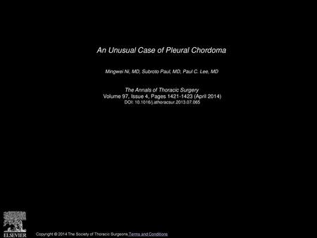 An Unusual Case of Pleural Chordoma