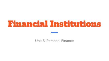 Financial Institutions