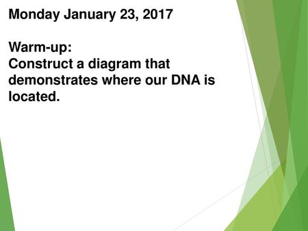 Monday January 23, 2017 Warm-up: