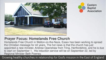 Prayer Focus: Homelands Free Church