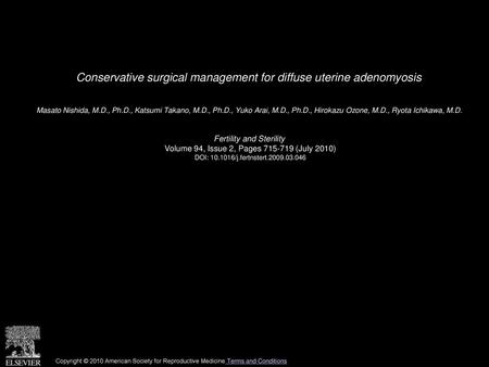 Conservative surgical management for diffuse uterine adenomyosis