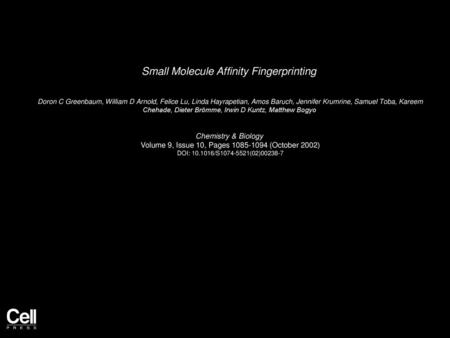 Small Molecule Affinity Fingerprinting