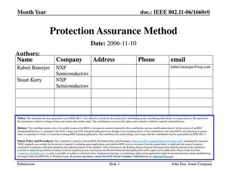 Protection Assurance Method