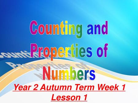 Year 2 Autumn Term Week 1 Lesson 1