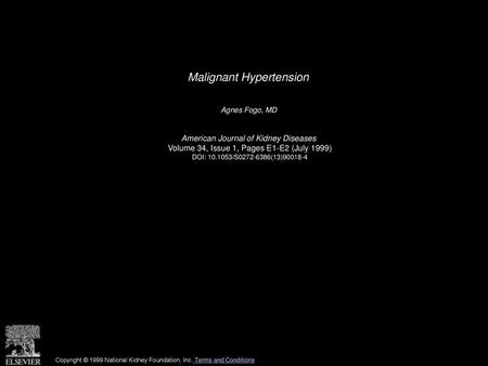 Malignant Hypertension