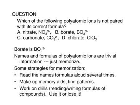 Some strategies for memorization: