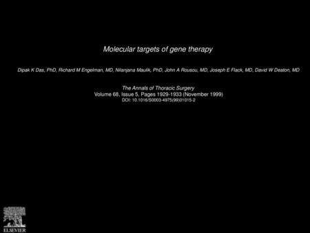 Molecular targets of gene therapy