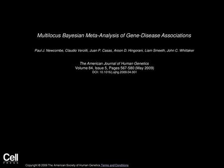 Multilocus Bayesian Meta-Analysis of Gene-Disease Associations