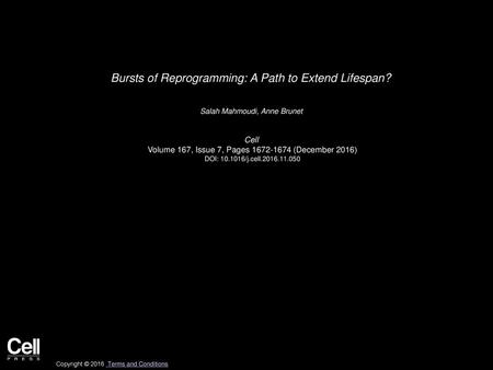 Bursts of Reprogramming: A Path to Extend Lifespan?