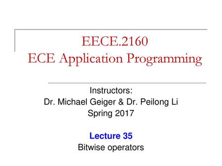 EECE.2160 ECE Application Programming