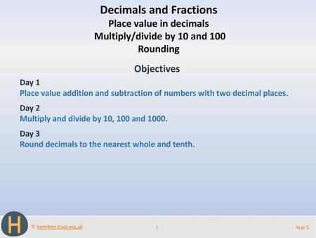 Decimals and Fractions