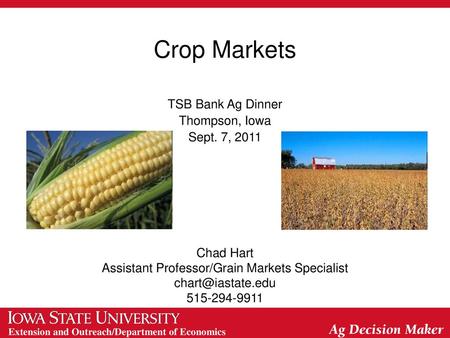 Assistant Professor/Grain Markets Specialist