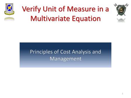 Verify Unit of Measure in a Multivariate Equation