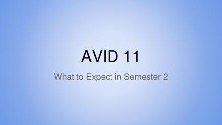 What to Expect in Semester 2