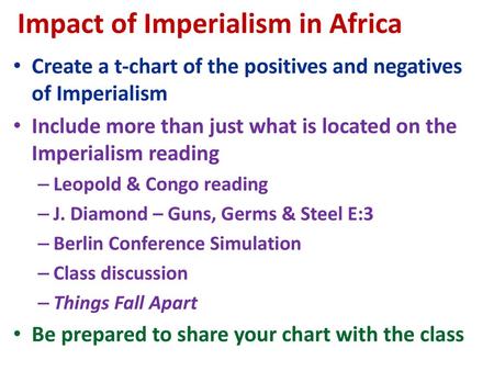 Impact of Imperialism in Africa