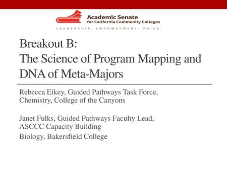 Breakout B: The Science of Program Mapping and DNA of Meta-Majors