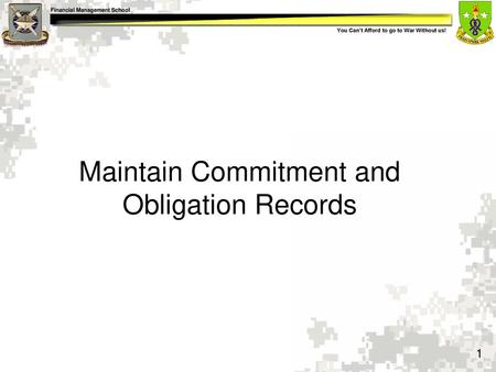 Maintain Commitment and Obligation Records