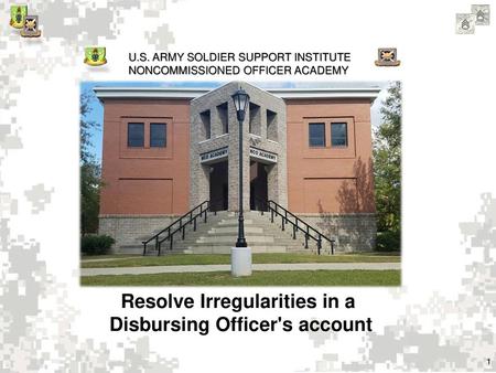 Resolve Irregularities in a Disbursing Officer's account