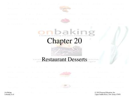 Chapter 20 Restaurant Desserts