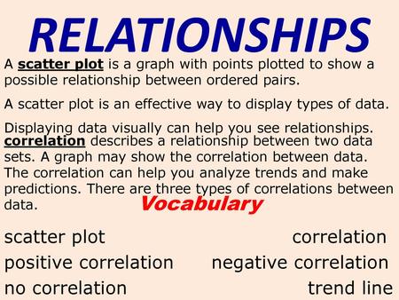 RELATIONSHIPS Vocabulary scatter plot correlation